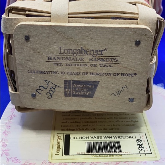 Longaberger Horizon of Hope w/Boyd Bear